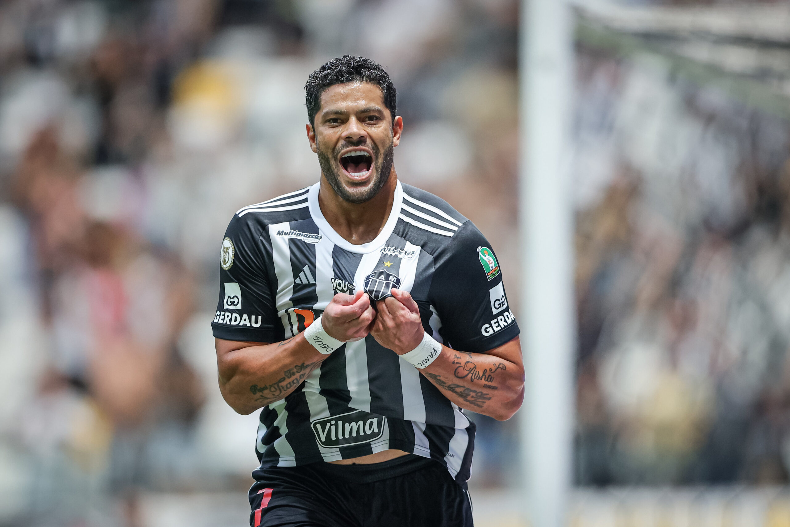 Hulk está no top-10 artilheiros do estádio; Seus números poderiam ser ainda maiores, mas o Galo mudou-se para a Arena MRV em 2023 / Foto: Reprodução/Atlético